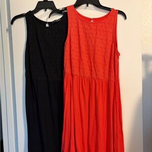 Atmosphere Black Lace Dresses in black and coral